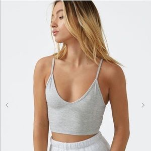Joah brown strappy crop tank nwot